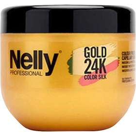 تصویر ماسک مو نلی مدل کالر سیلک گلد 24K حجم 500 میلی لیتر nelly gold 24k color silk hair mask 500 ml