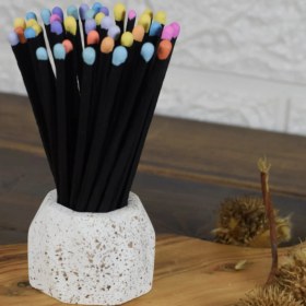 تصویر کبریت شومینه سیاه 