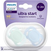 تصویر پستانک دو عددی اونت 2-0 ماه الترا ستارت بدو تولد scf075/05 