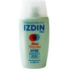 تصویر ضد آفتاب بدون رنگ  فلوئید مدل بلو بلاکر ایزدین پرو 50ml Fluid Blue Blocker Izdin Pro 50ml