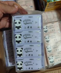 تصویر دستمال مرطوب مینی فانتزی ۸ تایی پاندا - پاندا بنفش 