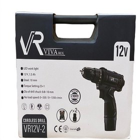 تصویر دریل شارژی 12 ولت ویوارکس دو باتری VR12V-2 