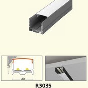 تصویر چراغ لاینر روکار رویه 30 میلیمتر اکولاین کد R3035 