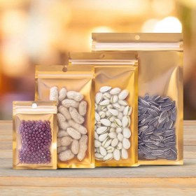 تصویر پاکت شفاف متالایز داخل طلایی 