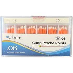 تصویر گوتا پرکا 15- 6 درصد آکام Gutta Percha Points AKMM 