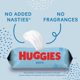 تصویر دستمال مرطوب و پاک کننده کودک هاگیز HUGGIES بسته 56 عددی 