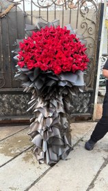 تصویر دسته گل ایستاده رز کد 510 