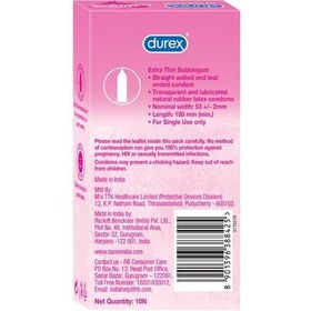 تصویر کاندوم دورکس مدل اکسترا تین Durex Extra Thin Bubblegum