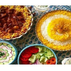 تصویر چلو خورشت قیمه سیب زمینی 