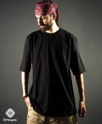 تصویر تیشرت لانگ و لش رنگ مشکی 