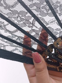 تصویر بادبزن توری مشکی کد 715 