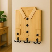 تصویر آویز لباس طرح پیراهن - کرم 