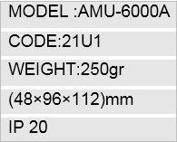 تصویر آمپرمتر ۹۶×۴۸ شیوا امواج مدل AMU-6000A Shiva Amvaj Ammeter MODEL: AMU-6000A  / CODE: 21U1