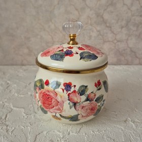 تصویر قندان لعابی گل رز 