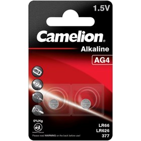 تصویر باتری سکه ای کملیون مدل AG4 بسته 2 عددی Camelion Alkaline AG4 Battery