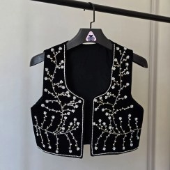 تصویر سخمه مخمل جواهردوزی طرح شکوفه کد 1107 