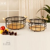 تصویر سبد فلزی گرد بی وی کی طرح کاریزما مشکی (دو سایز) 