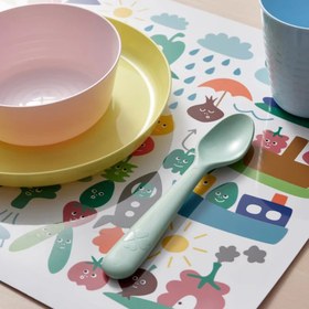 تصویر قاشق کودک ایکیا مدل KALAS، بسته 4 عددی spoon set for children, pastel hues, 4 pack