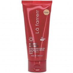 تصویر کرم ضد آفتاب و ضد لک فاقد چربی SPF 40 لافارر مناسب پوست چرب و مستعد آکنه حجم 40 میلی لیتر - برنز 