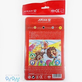 تصویر مداد رنگی آریا مدل 3021  جعبه فلزی ۱۲ رنگ Arya  code 3021 12 color pencils