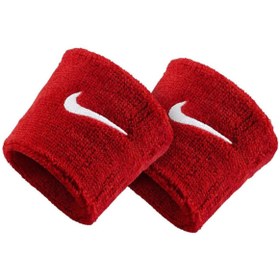 تصویر هد بند و مچ بند زنانه قرمز برند nike N.NN.04.601 Havlu Kol Bandı - Unisex Swoosh Wristbands