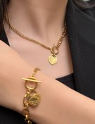 تصویر نیم ست تیفانی قلبی با قفل T 