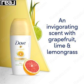 تصویر مام رول ضد تعریق داو گریپ فروت و علف لیمو Dove Grapefruit Roll On 50ml 