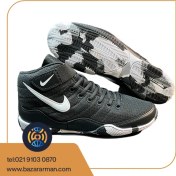 تصویر کفش کشتی نایکی چسبی رنگ مشکی و سفید 