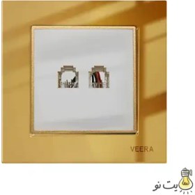 تصویر کلید و پریز ویرا مدل امگا طلا طلا سفید Veera Switch And Sockets Gold Gold White Omega