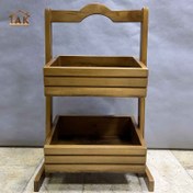 تصویر جا سیب زمینی و پیاز ۲ طبقه چوبی مستطیل 