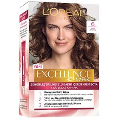 تصویر کیت رنگ مو لورآل پاریس مدل Excellence شماره 6 ا L'Oreal Excellence Hair Color No.6 L'Oreal Excellence Hair Color No.6