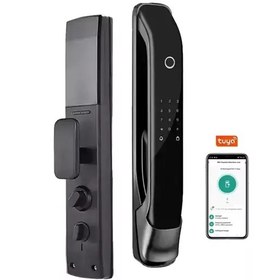 تصویر دستگیره هوشمند tuya تویا فول اتومات قفل هوشمند wifi اثرانگشتی لمسی قفل دیجیتال برند smart lock دستگیره دیجیتال 