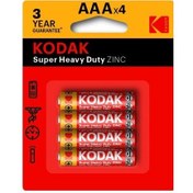 تصویر باتری نیم قلمی کداک مدل Super Heavy Duty ZINC بسته 4 عددی 