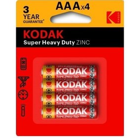 تصویر باتری نیم قلمی کداک مدل Super Heavy Duty ZINC بسته 4 عددی 