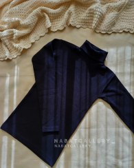 تصویر بلوز یقه اسکی زنانه کبریتی پنبه قد ۵۸ فری سایز 