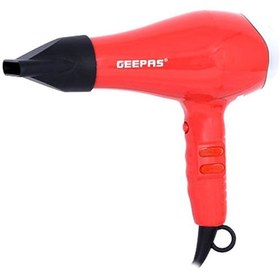 تصویر سشوار برقی با سیم رنگ قرمز روشن/مشکی/نقره‌ای برند geepas Corded Hair Dryer Light Red/Black/Silver