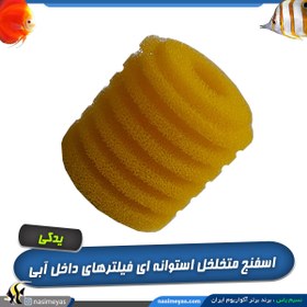 تصویر اسفنج یدک شیار دار استوانه ای انواع فیلتر داخلی آبی Filter sponge S