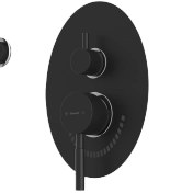 تصویر شیر حمام توکار شودر مدل روگن BRASS | تیپ 4 رنگ مشکی کروم 