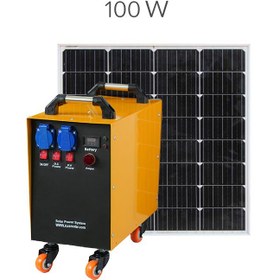 تصویر پکیج خورشیدی 100 وات باتری 65 آمپرساعت با خروجی AC Solar Package 100W 65Ah