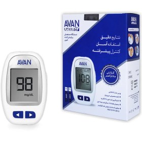 تصویر دستگاه تست قندخون آوان مدل AGM01 همراه 10 عدد نوار Avan AGM01 Blood Glucose Meter + 10 Test Strips Pack