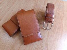 تصویر کیف وگارد چرمی موبایل و‌پاوربانک Leather Mobile bag