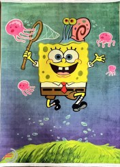 تصویر فرش کودک طرح باب اسفنجی کد ۱۰۳۰ 
