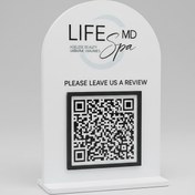 تصویر استند کیو آر کد (qr code) پلکسینو مدل سپیدار 