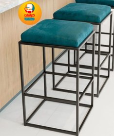 تصویر چهارپایه فلزی چرمی 