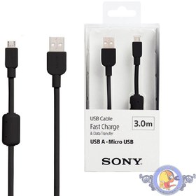 تصویر کابل تبدیل USB به microUSB سونی مدل CP-AB300 طول 3 متر Sony CP-AB300 USB To Micro USB Cable 3m