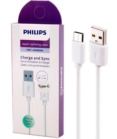 تصویر کابل تایپ سی فست شارژ Philips 1m Philips 1m Type-C Cable Philips 1m Philips 1m Type-C Cable