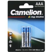 تصویر باتری نیم‌قلمی کملیون مدل Digi Alkaline LR03 بسته 2 عددی ا Camelion Digi Alkaline LR03 AAA Battery - Pack of 2 Camelion Digi Alkaline LR03 AAA Battery - Pack of 2