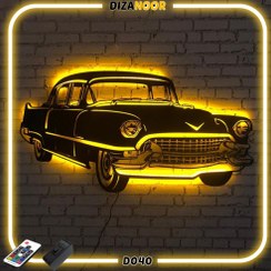 تصویر تابلو بک لایت طرح ماشین کلاسیک کادیلاک دیزانور کد D040 