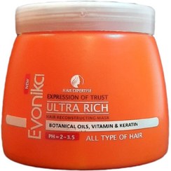 تصویر ماسک مو اوونیکا مدل ultra rich حجم ۵۰۰ میلی لیتر EVONIKA HAIR RECONSTRUCTING MASK