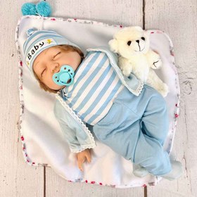 تصویر عروسک نوزاد سیلیکونی ریبورن خوابیده کد AD2203-4 